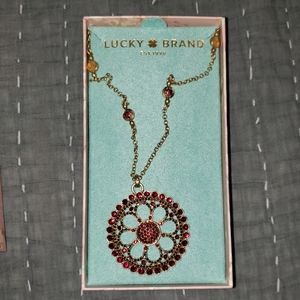 Beautiful ruby gem lucky brand necklace